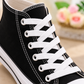 Kids’ Classic High-Top Lace-Up Sneakers in Black and White with Star Patch Details, Contrast Trim, and Timeless Everyday Style for Boys and Girls