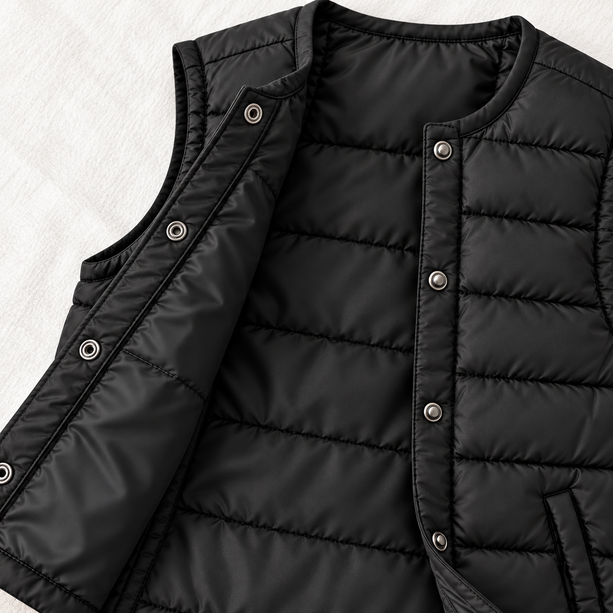 Kids’ Quilted Sleeveless Puffer Vest with Snap-Button Front and Zipped Pockets – A Versatile Layer for School Days, Weekend Outings and Everyday Style