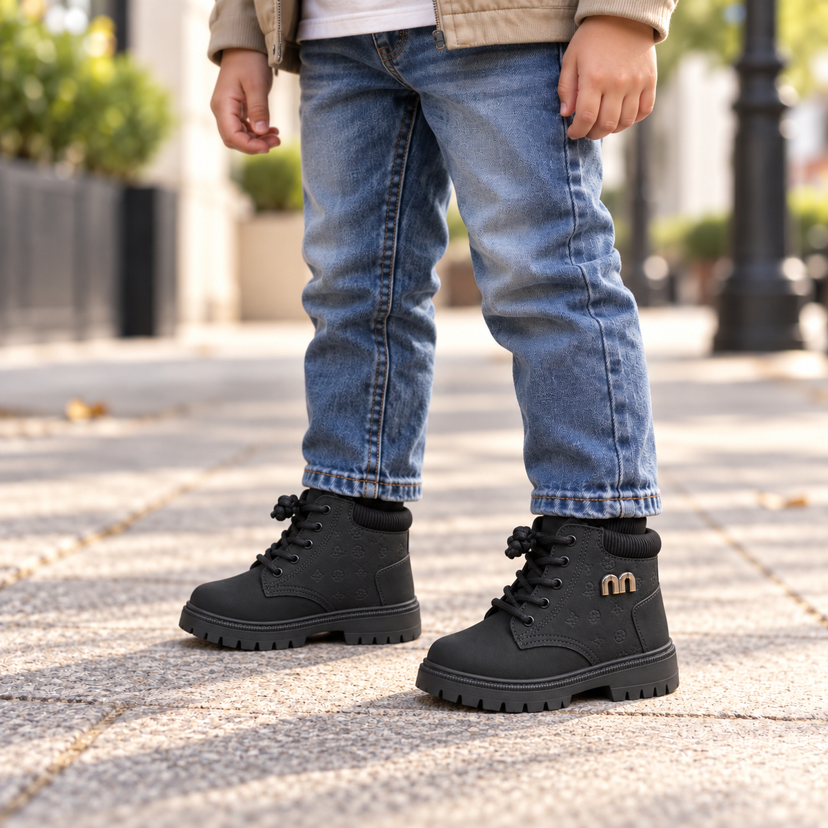Kids’ Classic Lace-Up Winter Boots – Warm, Stylish & Durable High-Top Shoes