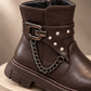 Bottes cheville à boucle et à chaîne pour filles