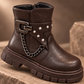 Bottes cheville à boucle et à chaîne pour filles