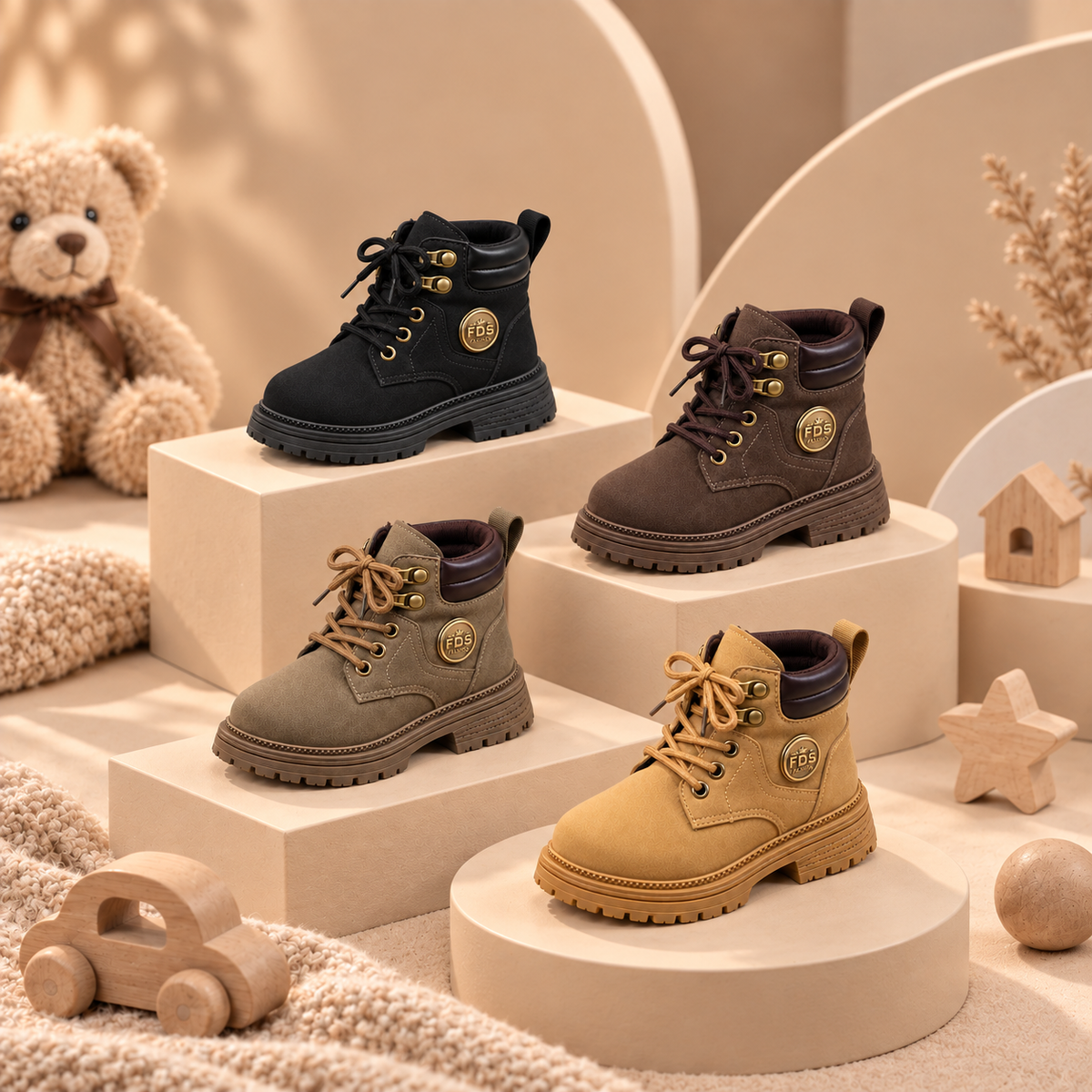 Boys’ Rugged Lace-Up Boots – Stylish Comfort for Everyday Adventures