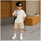 Ensemble de tenue d'été 2026 pour enfants, chemise rayée en coton, short et robe, vêtements doux et respirants pour garçons et filles