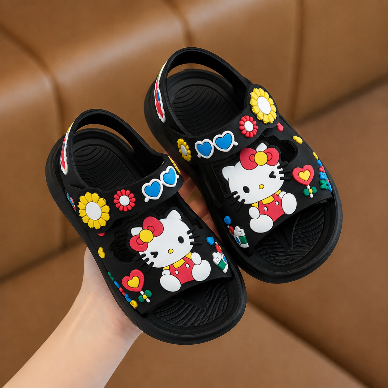 Girls’ Cartoon Flower Summer Sandals – Adjustable & Lightweight