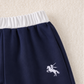 Ensemble décontracté unisexe deux pièces à col contrastant – Haut à manches longues et pantalon assorti