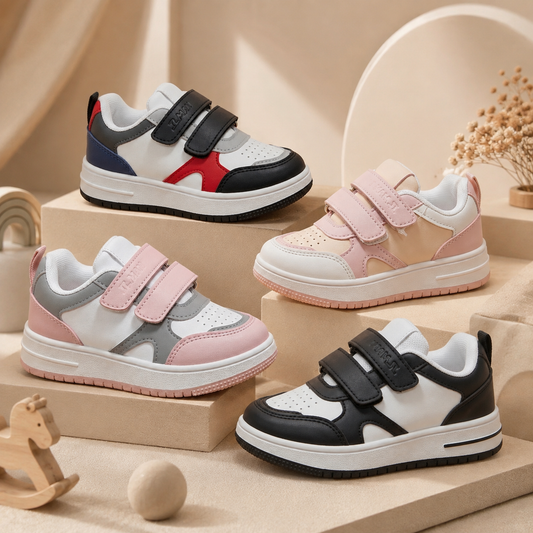 Baskets décontractées pour enfants avec fermeture velcro – Élégantes et confortables