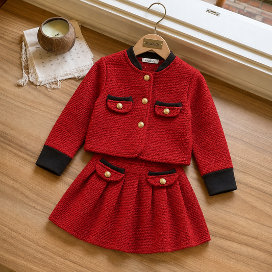 Ensemble veste et jupe élégantes  pour filles – Tenue de soirée classique