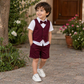 Boys Formal Outfit Set – Elegant Shirt, Vest & Shorts with Bow Tie