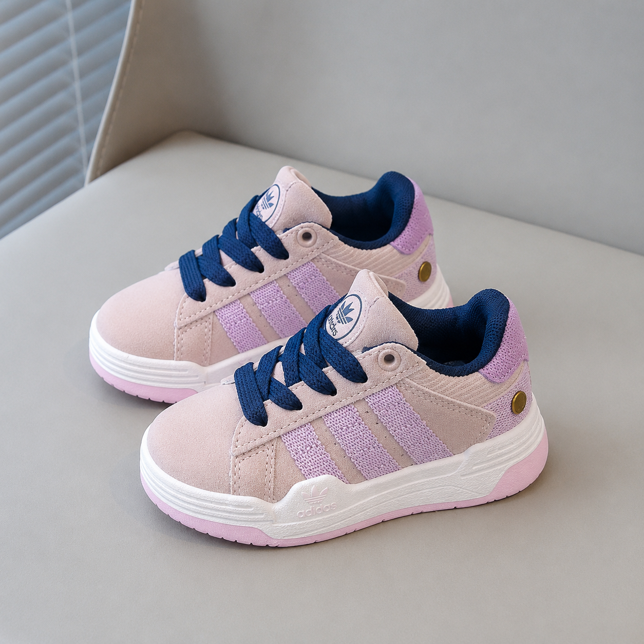 Kids Classic Stripe Sneakers – Comfortable Everyday Shoes