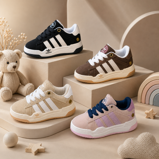 Kids Classic Stripe Sneakers – Comfortable Everyday Shoes