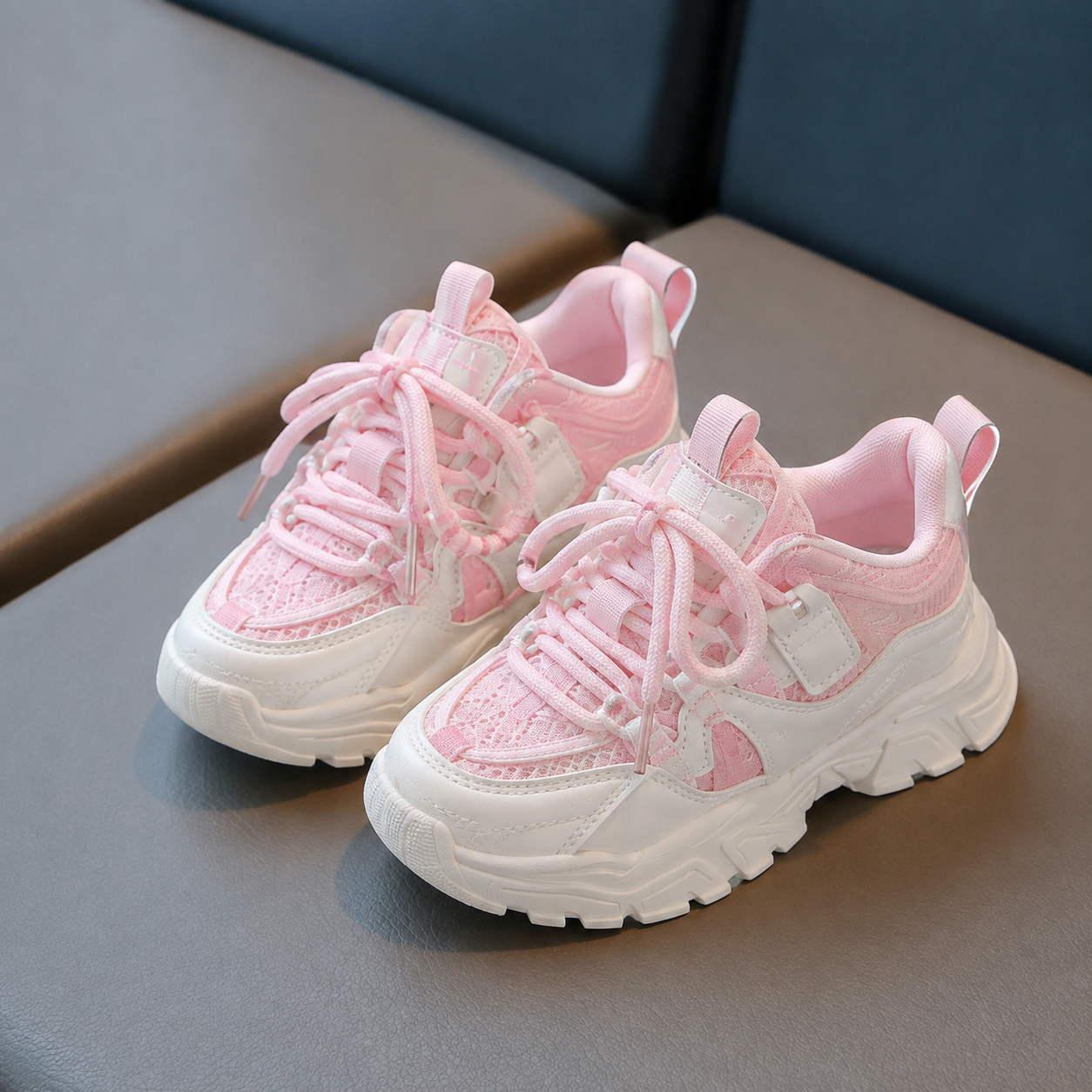 Girls' Fashion Chunky Sneakers – Sparkle Casual Sports Shoes | Lightweight & Comfortable