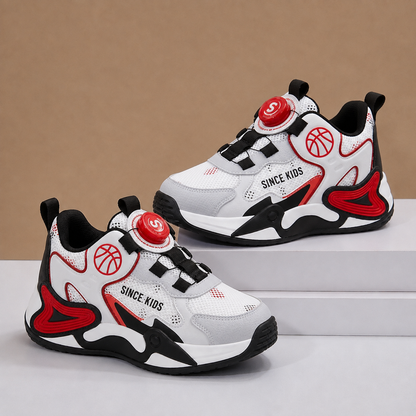 Kids' Sport Chunky Sneakers – Lightweight Breathable Running Shoes with Easy Dial Closure
