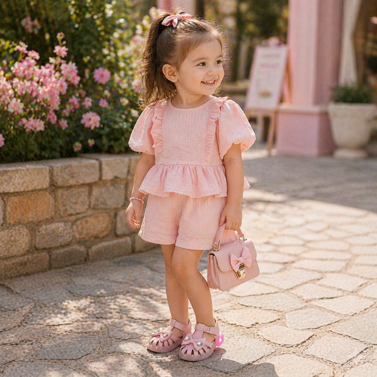 Sandales lumineuses LED pour filles – Jolies chaussures d'été à nœud avec semelle lumineuse