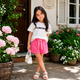 Girls' Cartoon Graphic Tee & Shorts Set