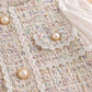 Robe Élégante en Tweed à Manches Bouffantes pour Filles – Robe Trapèze Style Princesse
