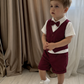 Boys Formal Outfit Set – Elegant Shirt, Vest & Shorts with Bow Tie