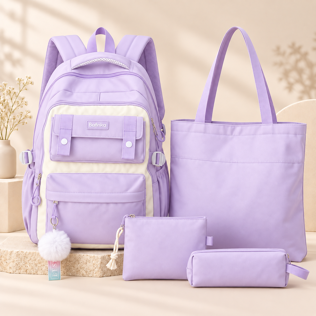 🎒 Ensemble de sac à dos d'école multifonctionnel 5 en 1 – Élégant et pratique