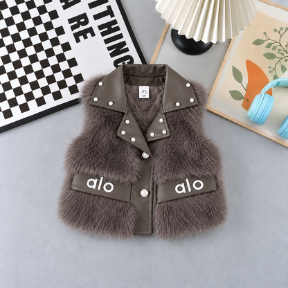✨ Stylish Girls' Winter Fur Gilet – Luxurious &amp; Modern Design