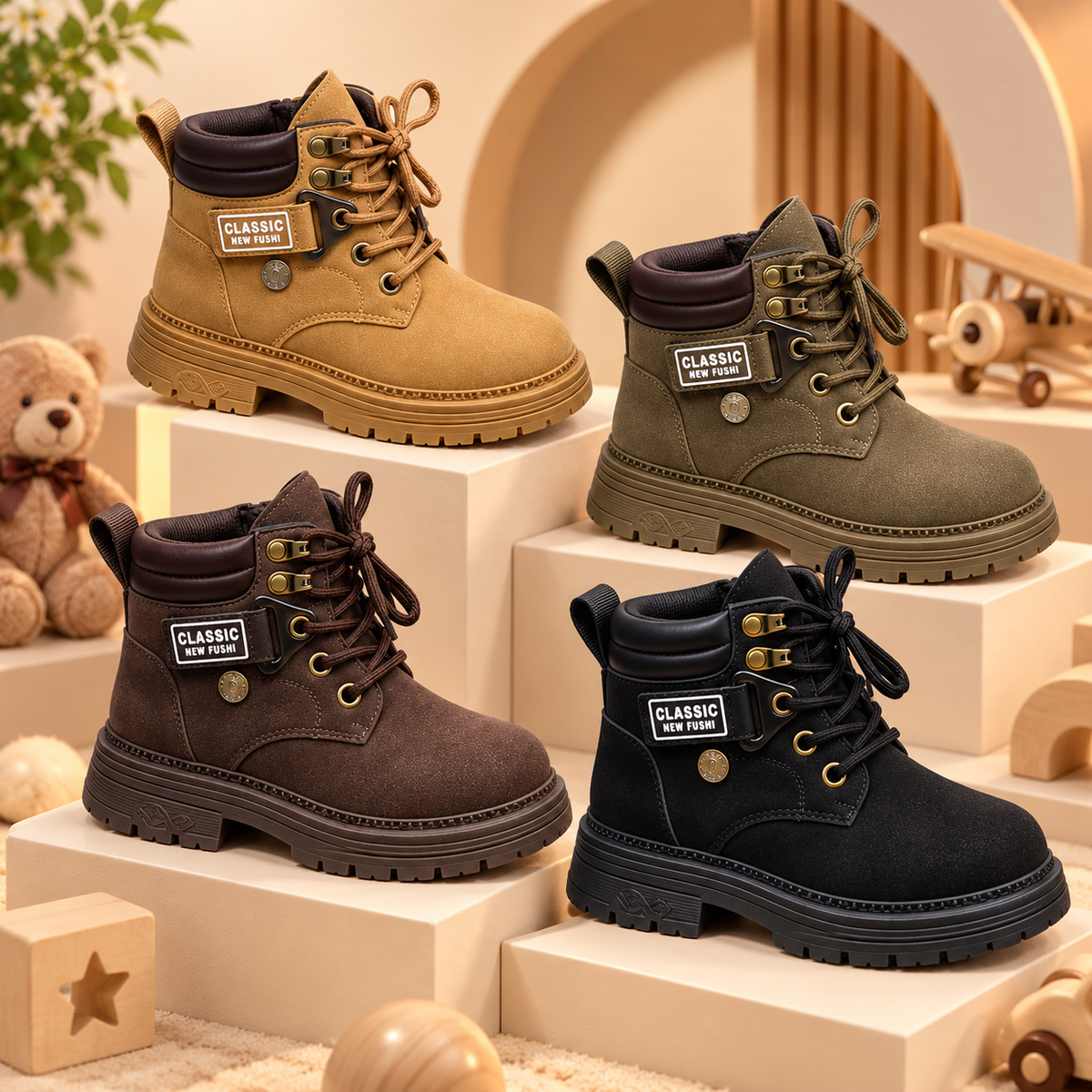 Bottes d'aventure classiques pour garçon – Confort robuste et style au quotidien