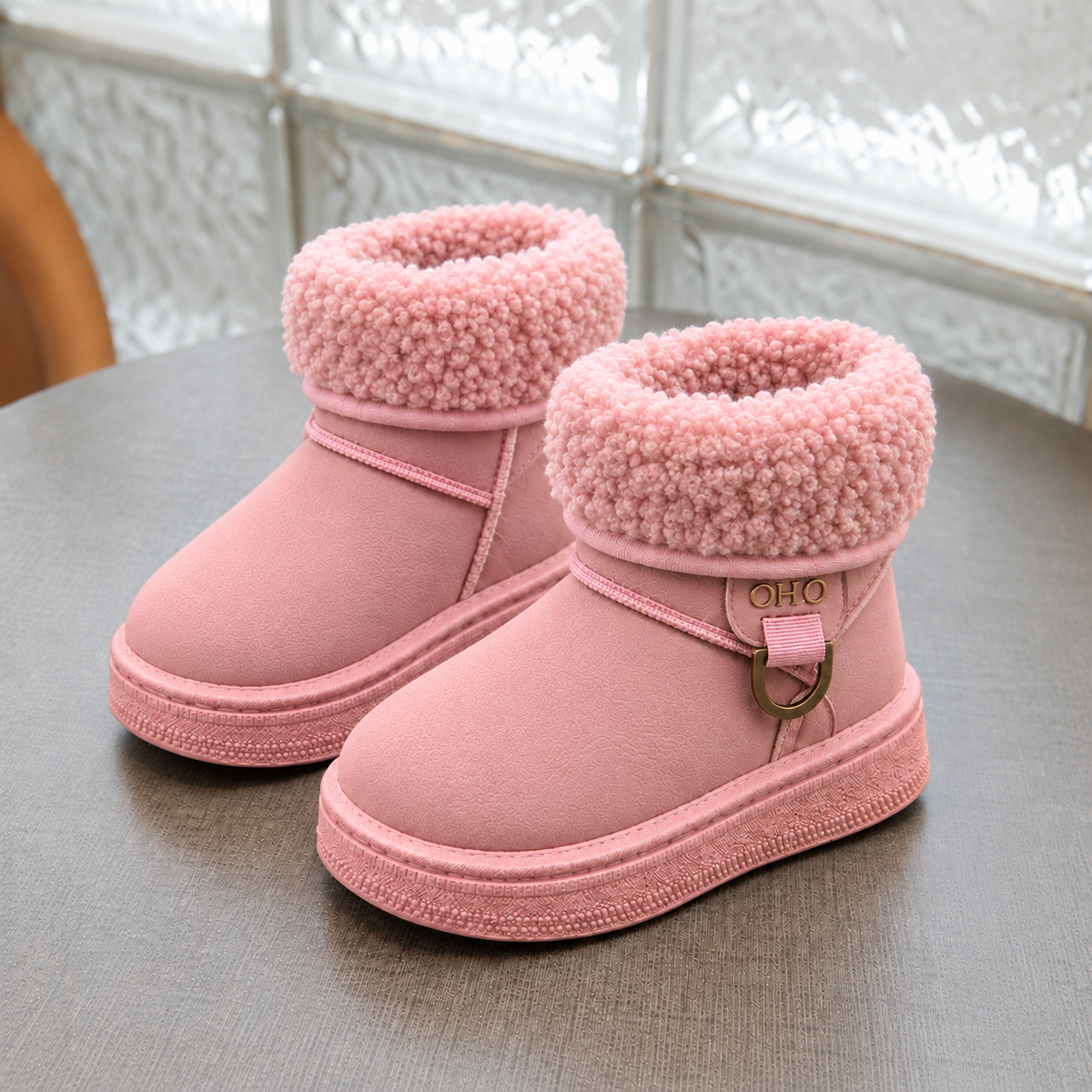 Girls’ Cozy Fur-Lined Winter Boots – Warm, Soft & Stylish