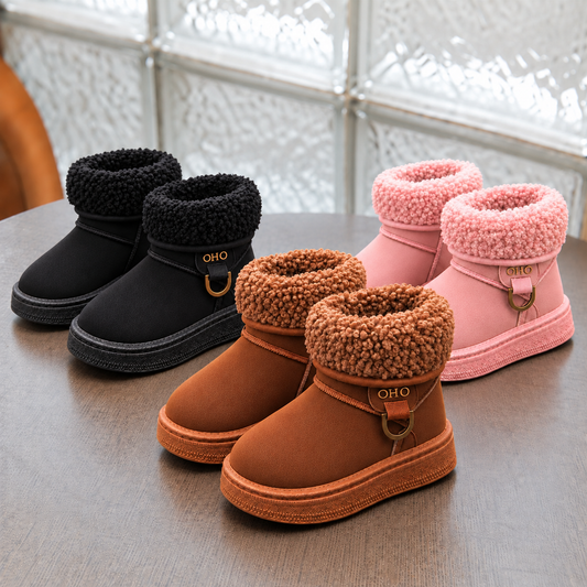 Girls’ Cozy Fur-Lined Winter Boots – Warm, Soft & Stylish