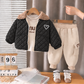 Ensemble 3 pièces pour enfants avec veste matelassée – Élégant pour les journées fraîches