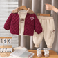Ensemble 3 pièces pour enfants avec veste matelassée – Élégant pour les journées fraîches