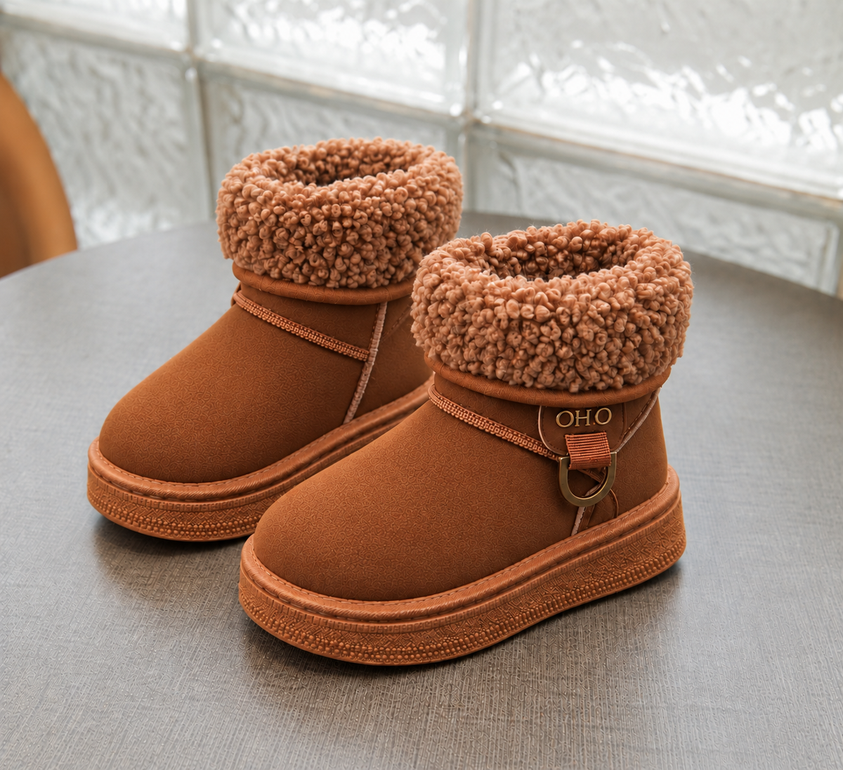 Girls’ Cozy Fur-Lined Winter Boots – Warm, Soft & Stylish