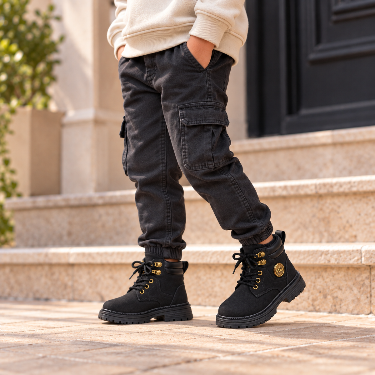 Boys’ Rugged Lace-Up Boots – Stylish Comfort for Everyday Adventures
