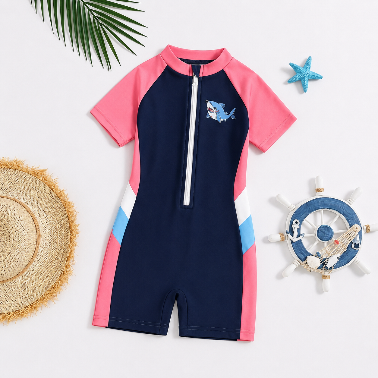 Kids Shark Swim Suit – One-Piece UV Protection Swimwear