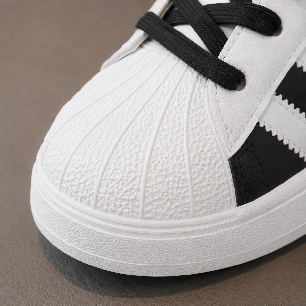 Kids Classic Stripe Sneakers – Lightweight Casual Sports Shoes with Hook & Loop Strap