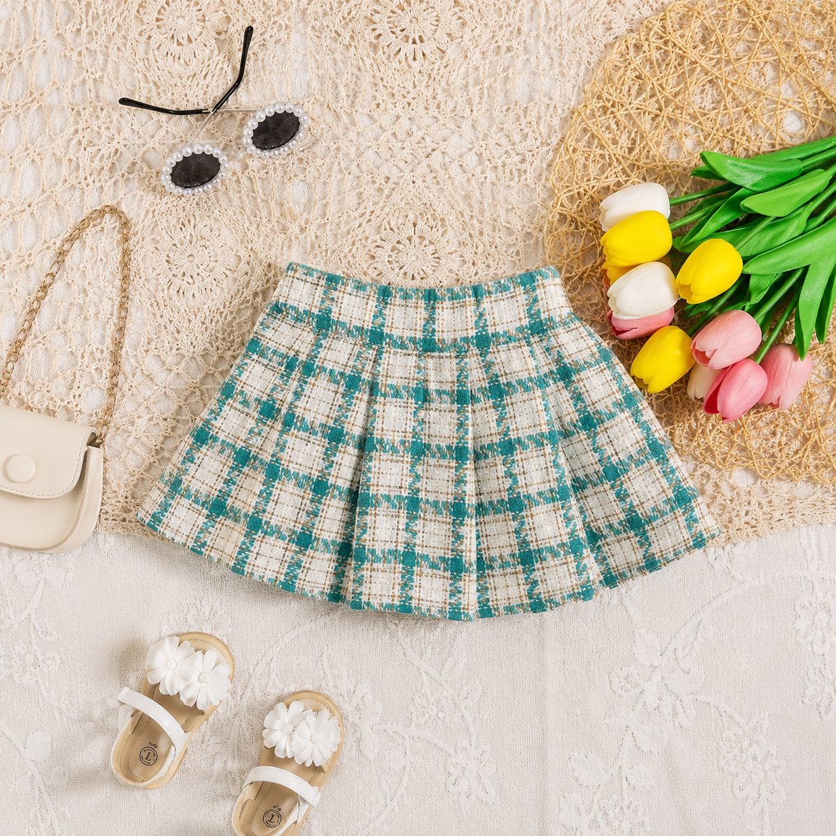 Classic Plaid Charm 3-Piece Outfit Set 2