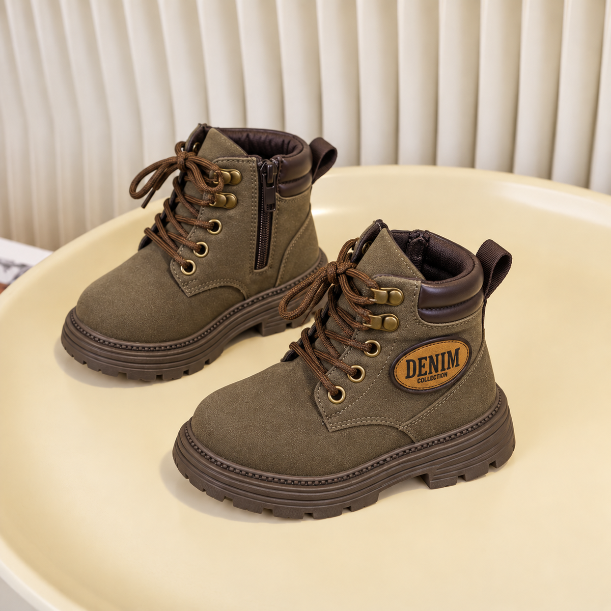 Boys’ Rugged Lace-Up Adventure Boots