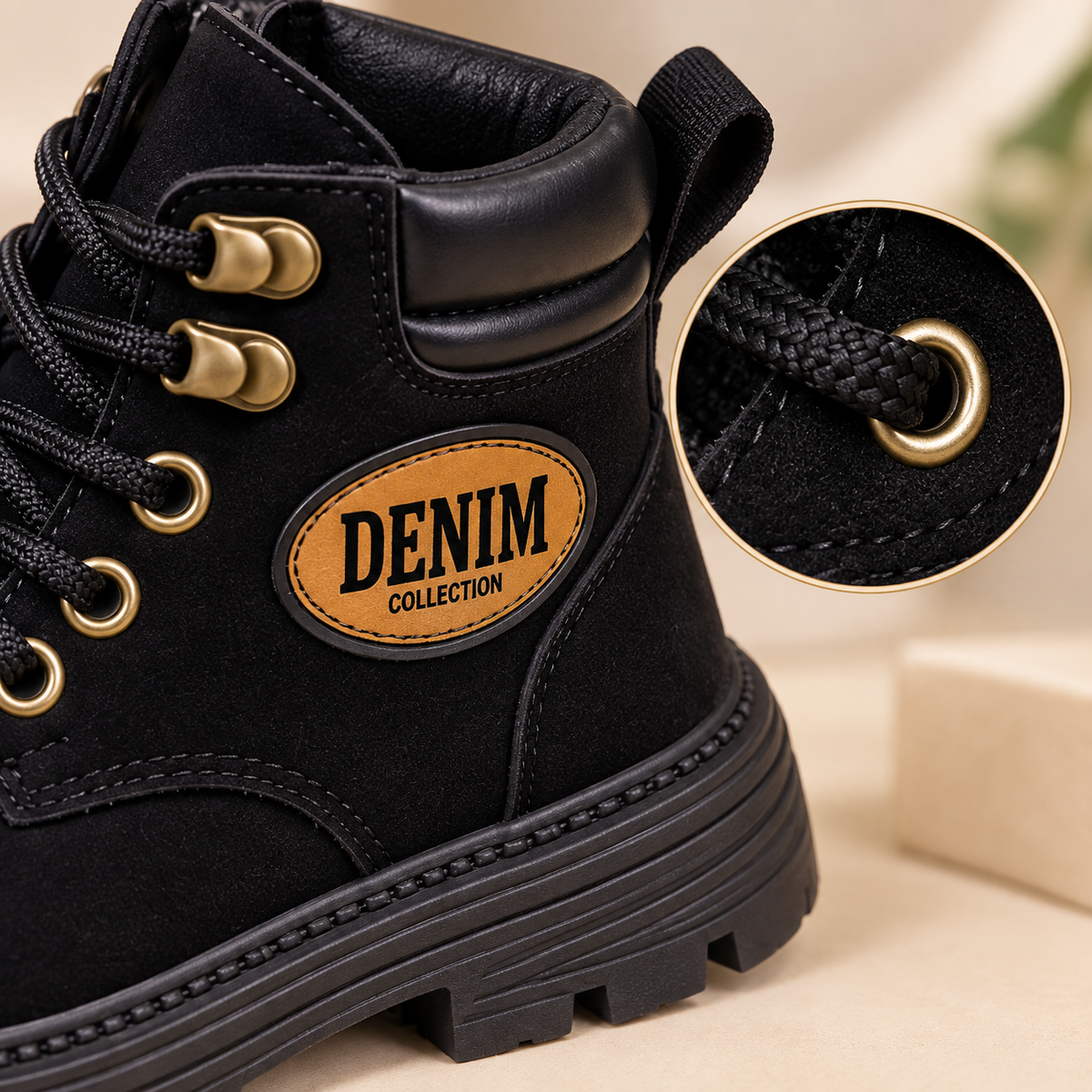 Boys’ Rugged Lace-Up Adventure Boots