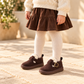 Kids’ Cozy Fleece-Lined Ankle Shoes with a Suede-Look Finish, Classic Buckle Detail and Chunky Sole for Charming Autumn and Winter Outfits