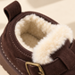 Kids’ Cozy Fleece-Lined Ankle Shoes with a Suede-Look Finish, Classic Buckle Detail and Chunky Sole for Charming Autumn and Winter Outfits