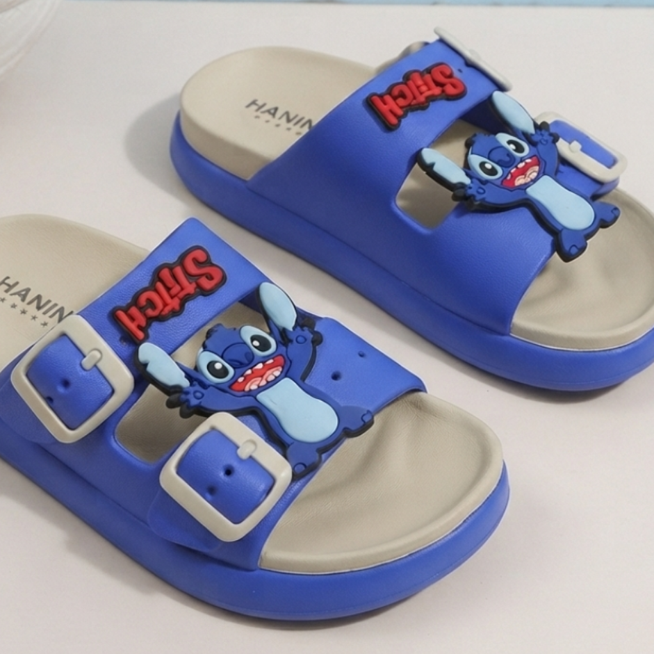 Sandales à double boucle pour enfants, motif dessin animé mignon