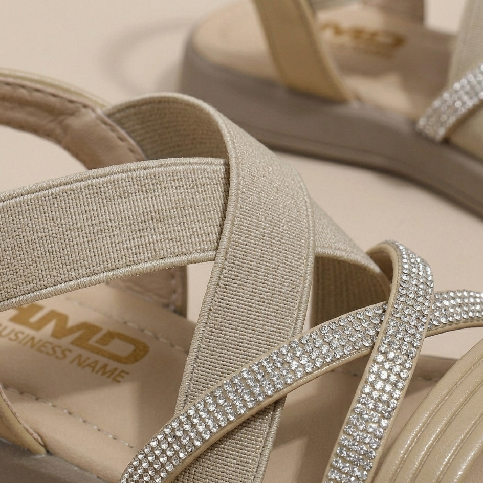 Sandales élégantes pour fille avec brides scintillantes – Chaussures d'été confortables et tendance