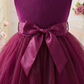 Elegant Berry Tulle Party Dress for Girls