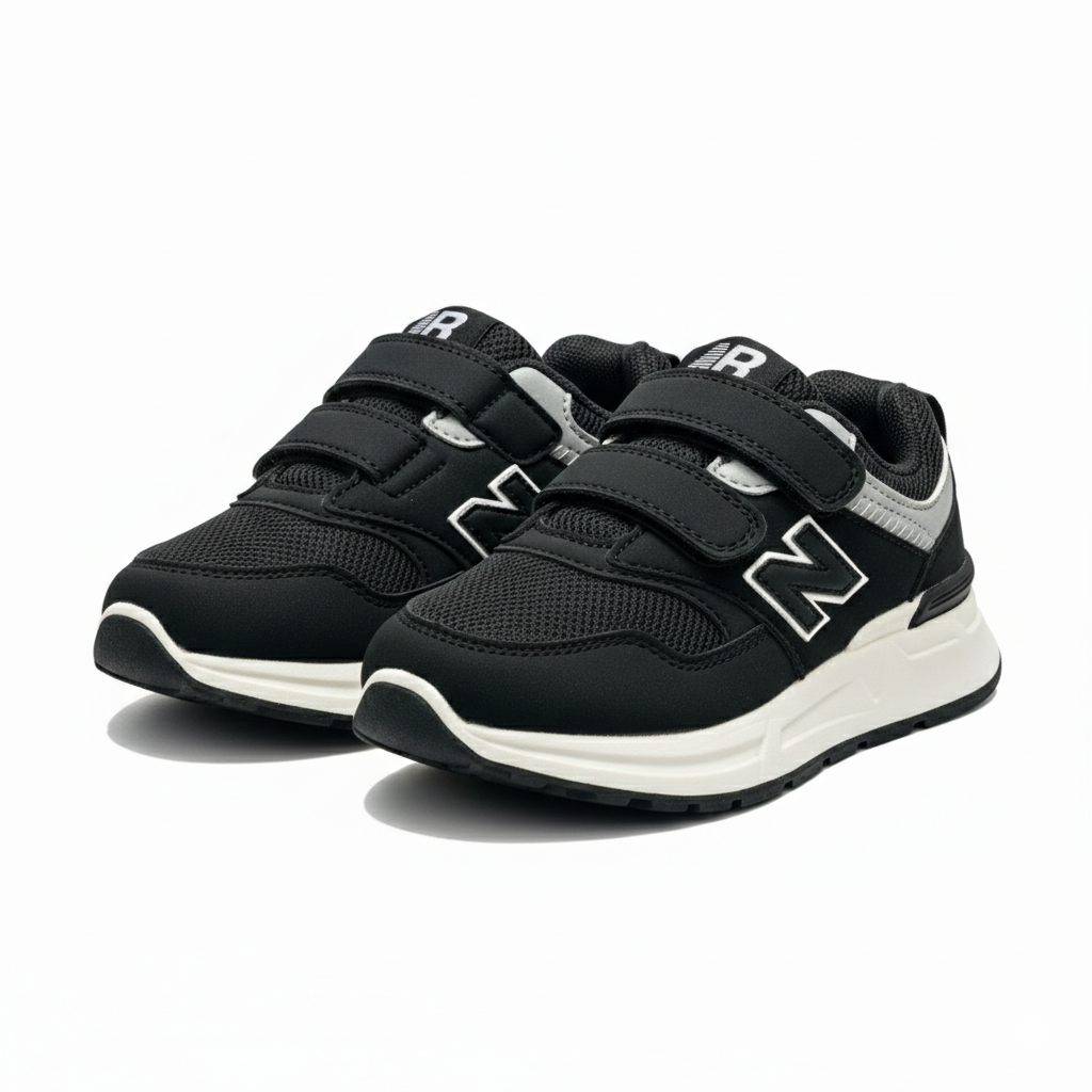 Kids Trendy Chunky Sneakers with Velcro & Lace Closure – Comfortable Everyday Shoes for Boys & Girls