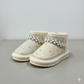 Bottes d'hiver à paillettes pour enfants avec perles – Chaussures montantes chaudes et antidérapantes doublées de fourrure pour filles,