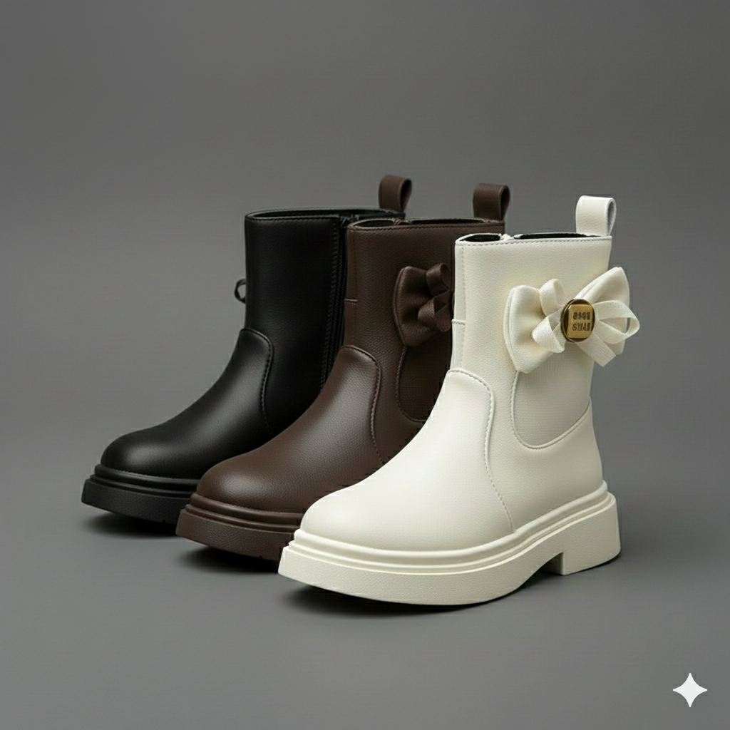 Bottes classiques confortables avec un joli nœud décoratif