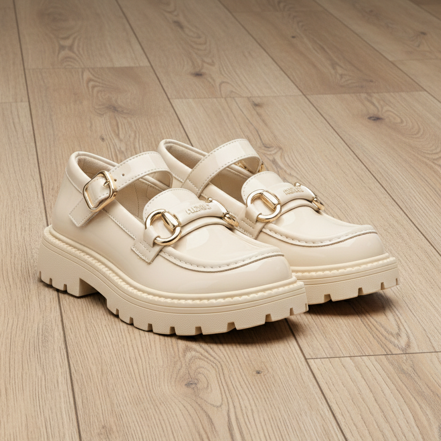 New Sleek and Stylish: Glossy Leather Shoes for Fashionable Girls