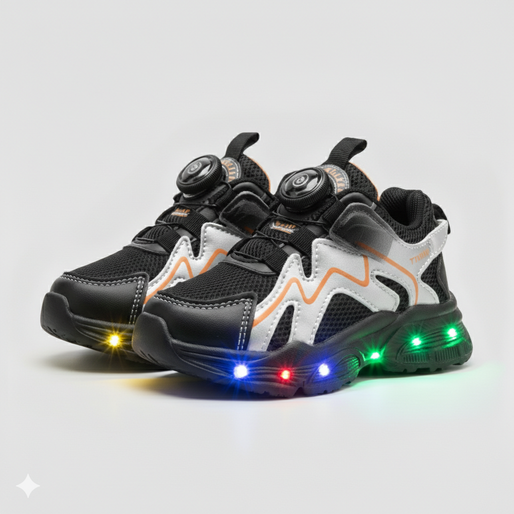 Kids LED Sport Sneakers with Dial Closure – Light-Up Comfort & Style