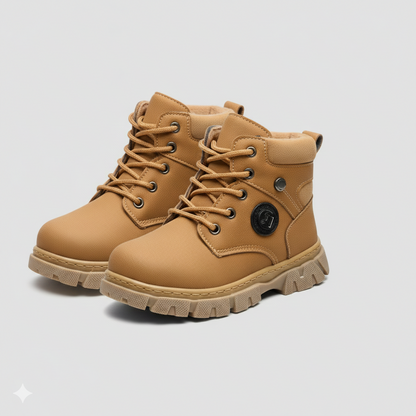 Bottines pour garçons doublées de peluche — orteils au chaud, semelles crantées antidérapantes