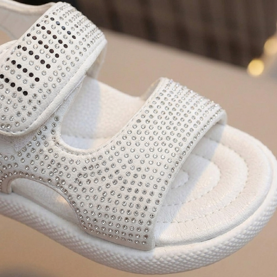 Sandales Confort Scintillantes pour Fille avec Brides Réglables