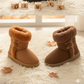 Girls Winter Boots Kids Warm Faux Fur Ankle Boots Soft Suede Non-Slip Sole Cute Casual Shoes for Children