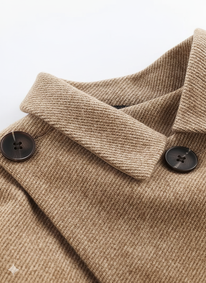 Ensemble deux pièces automne/hiver pour fille : manteau à revers en tweed décontracté et jupe plissée rétro