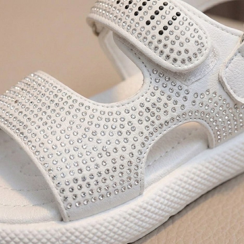 Sandales Confort Scintillantes pour Fille avec Brides Réglables