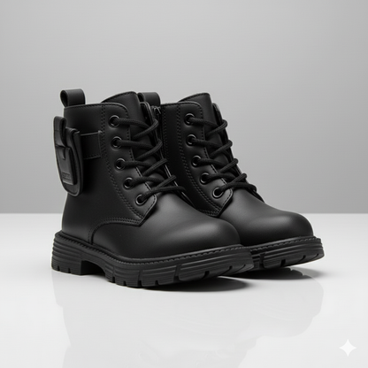 Bottes pour filles : coupe ajustée à lacets, semelle crantée 